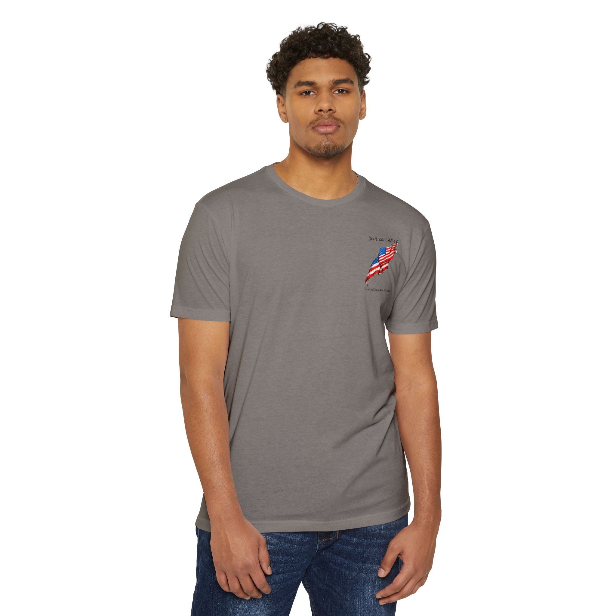 American Flag Skull Mechanic T-Shirt – Patriotic Wrench & Hard Hat Tee