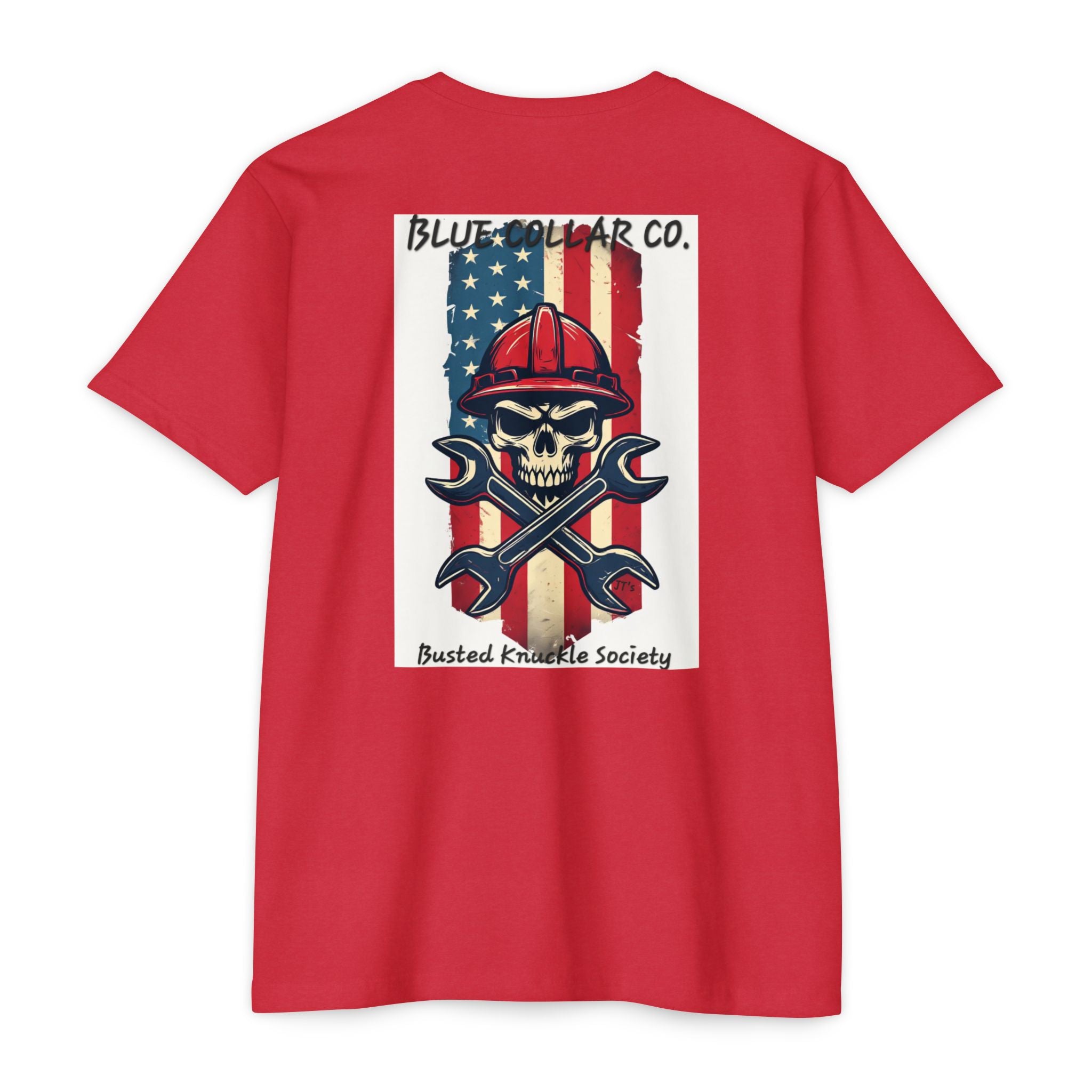 Blue Collar Skull USA T-Shirt — Busted Knuckle Society Workwear