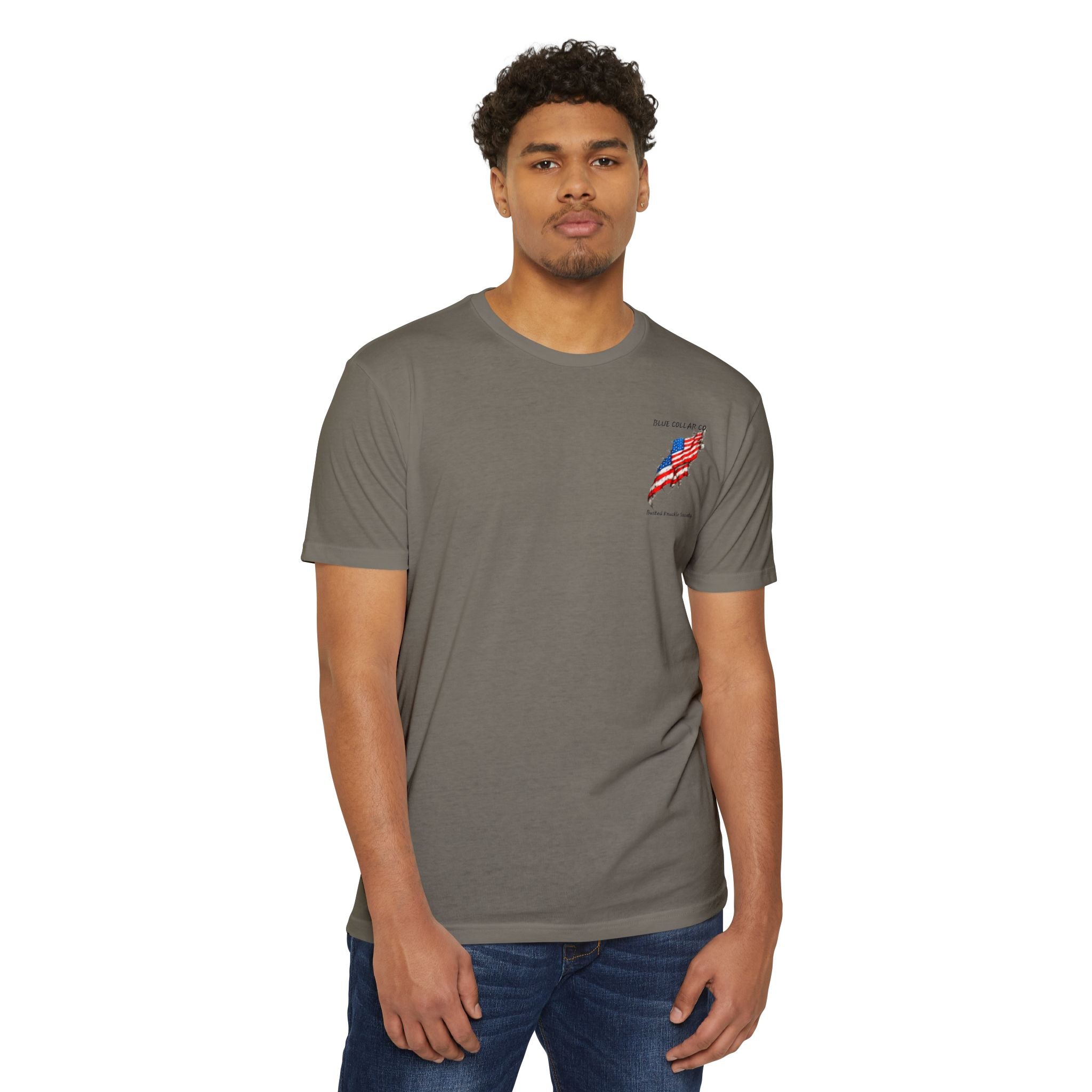 American Flag Skull Mechanic T-Shirt – Patriotic Wrench & Hard Hat Tee