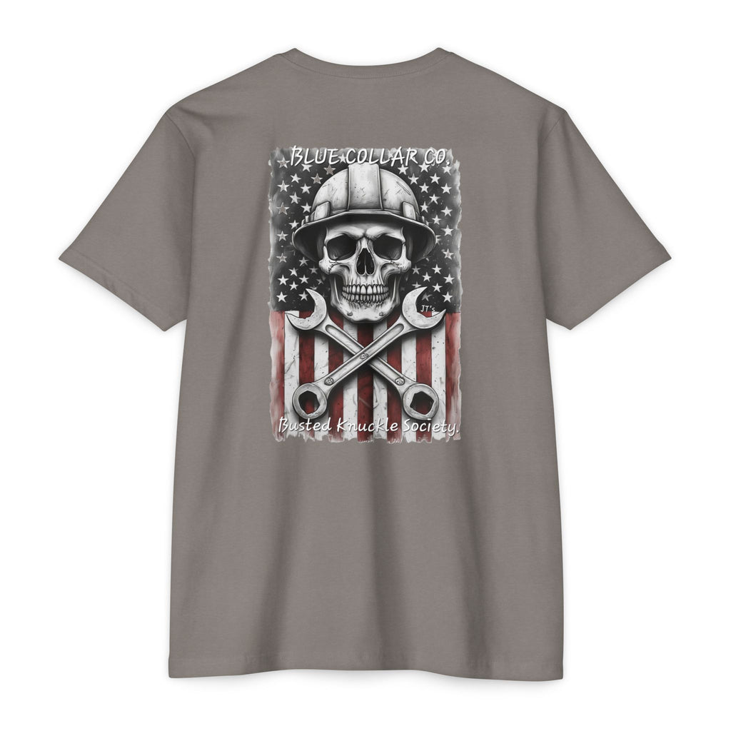 Mechanic Skull USA T-Shirt — Blue Collar Proud Worker Tee