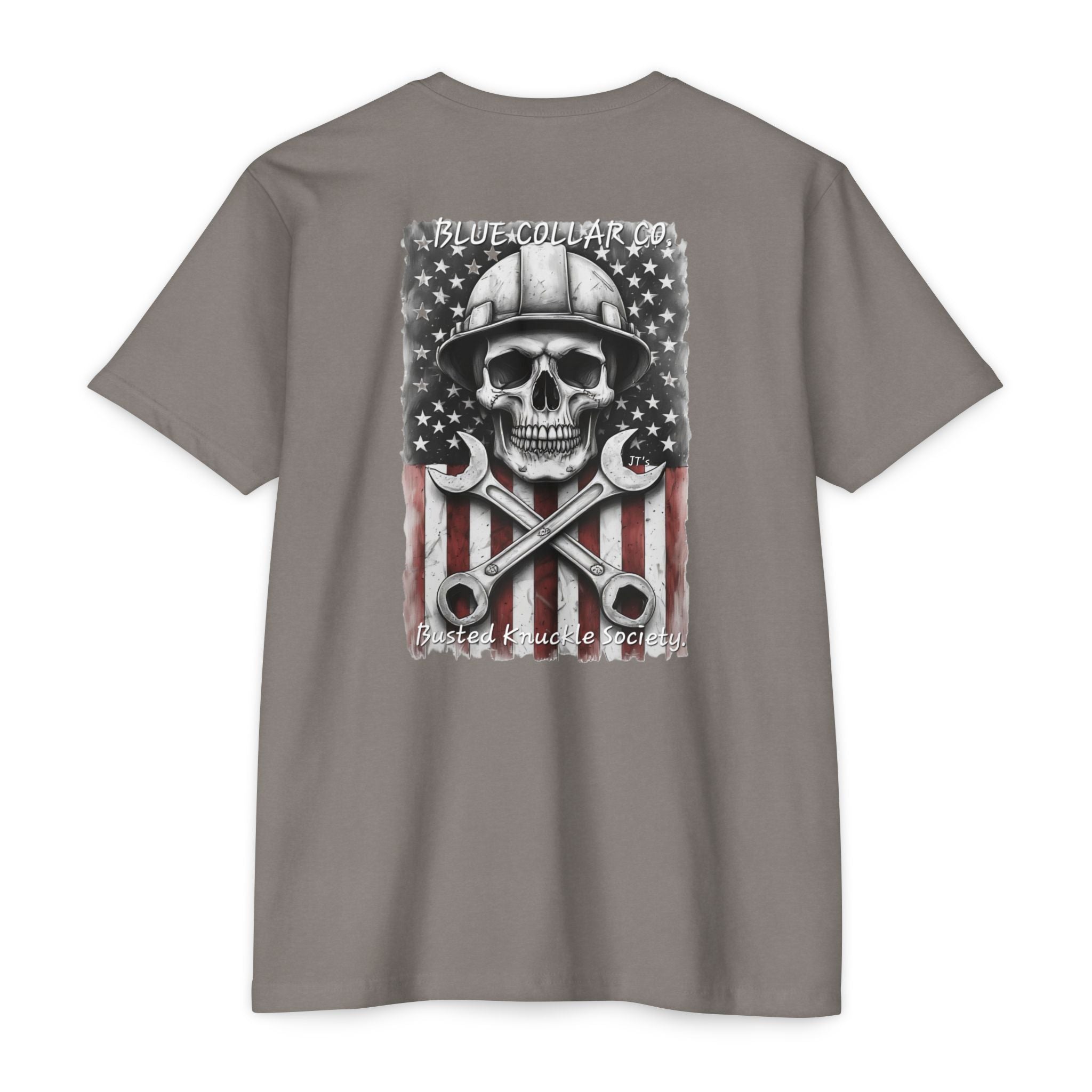 Mechanic Skull USA T-Shirt — Blue Collar Proud Worker Tee