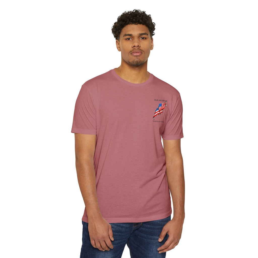 Blue Collar Skull USA T-Shirt — Busted Knuckle Society Workwear