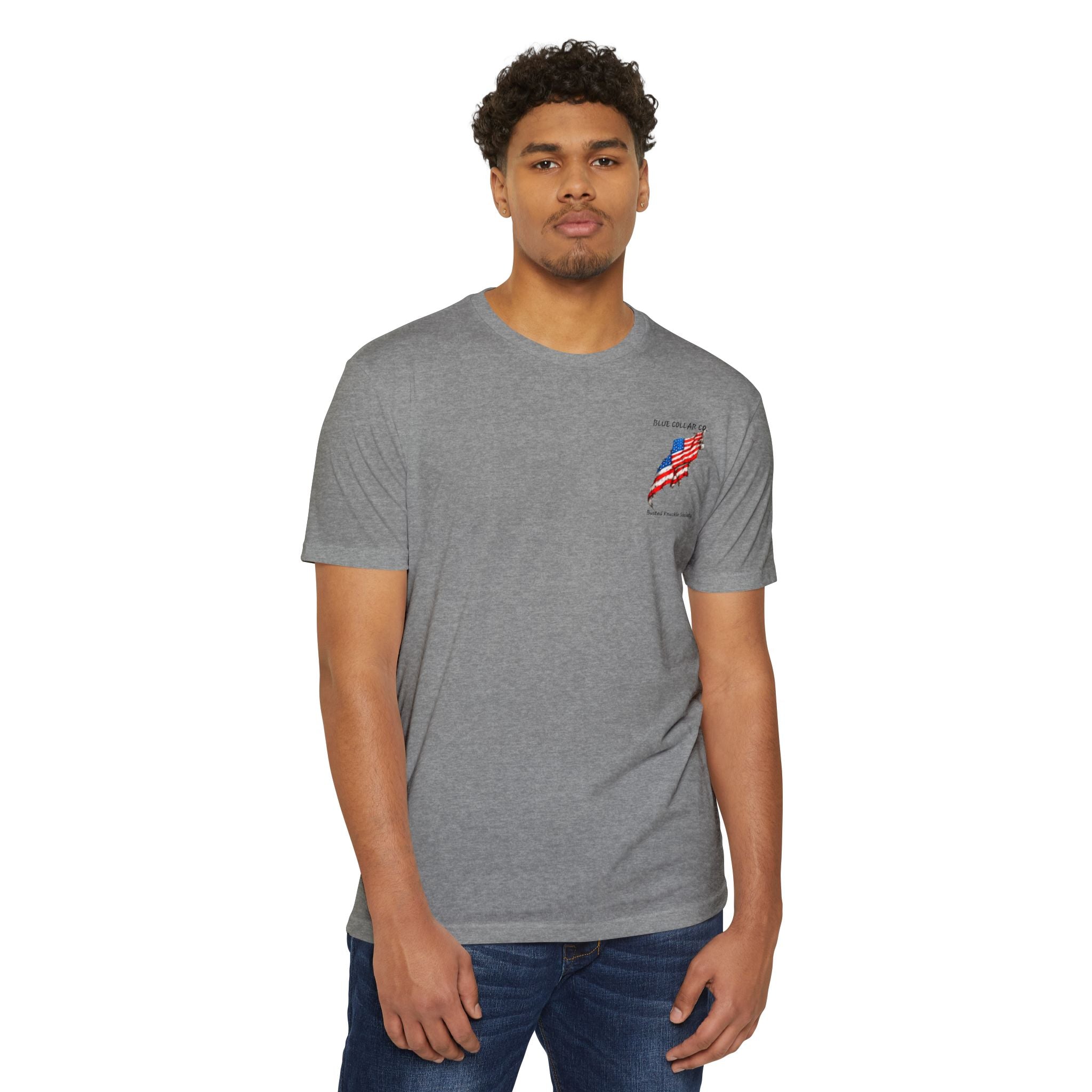 Mechanic Skull USA T-Shirt — Blue Collar Proud Worker Tee