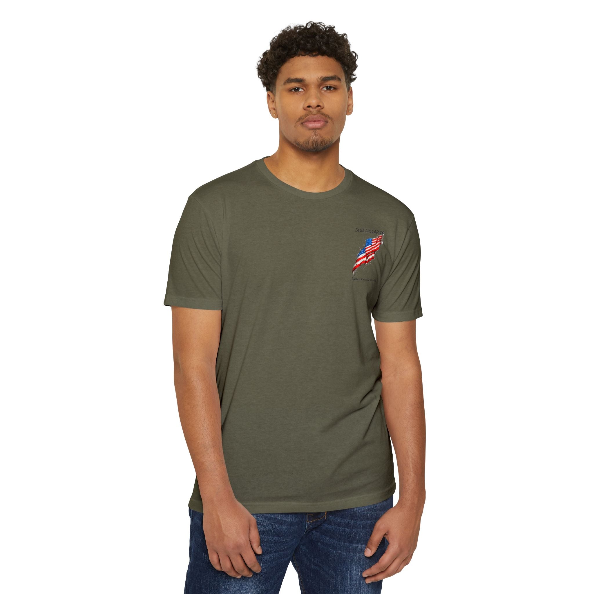 Mechanic Skull USA T-Shirt — Blue Collar Proud Worker Tee