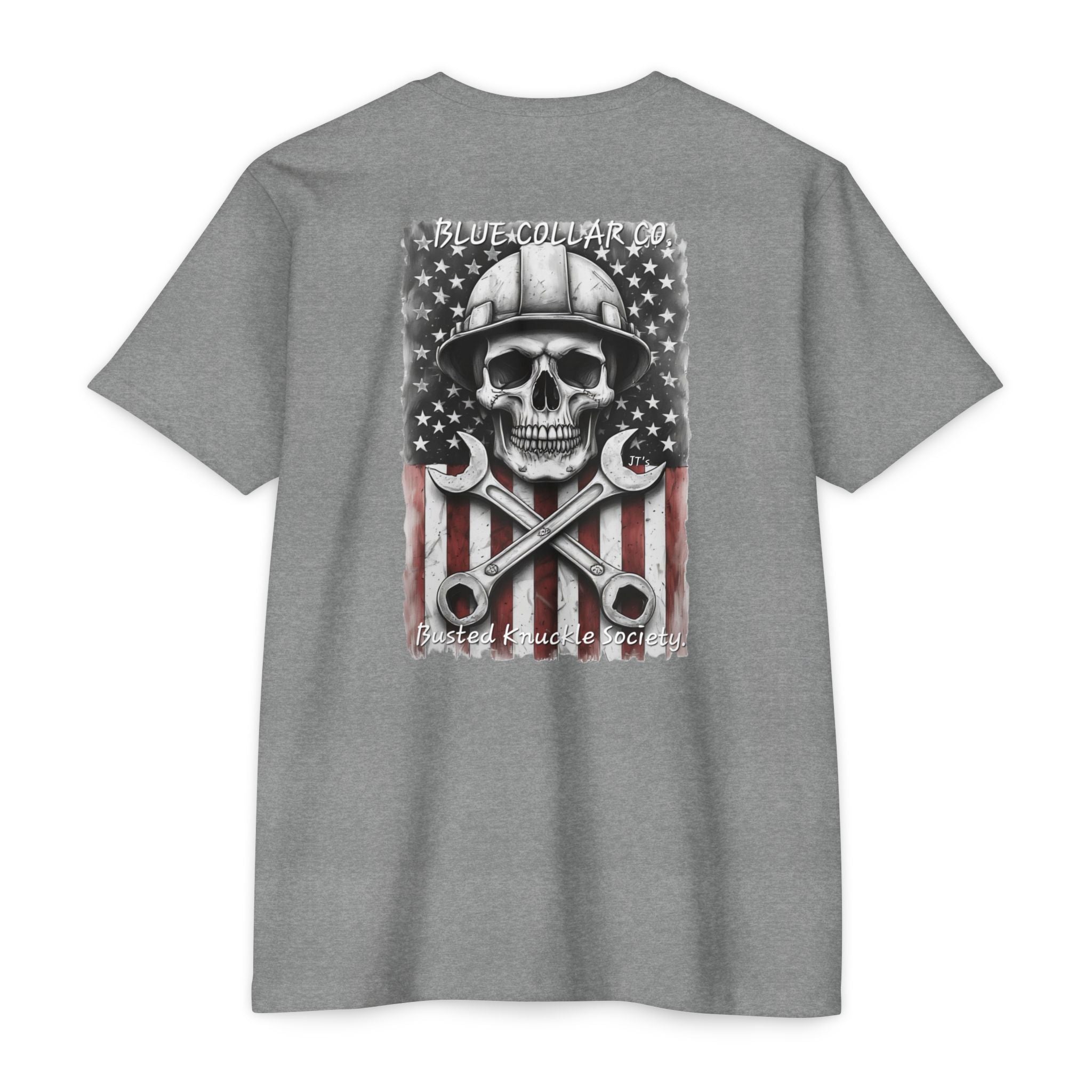 Mechanic Skull USA T-Shirt — Blue Collar Proud Worker Tee
