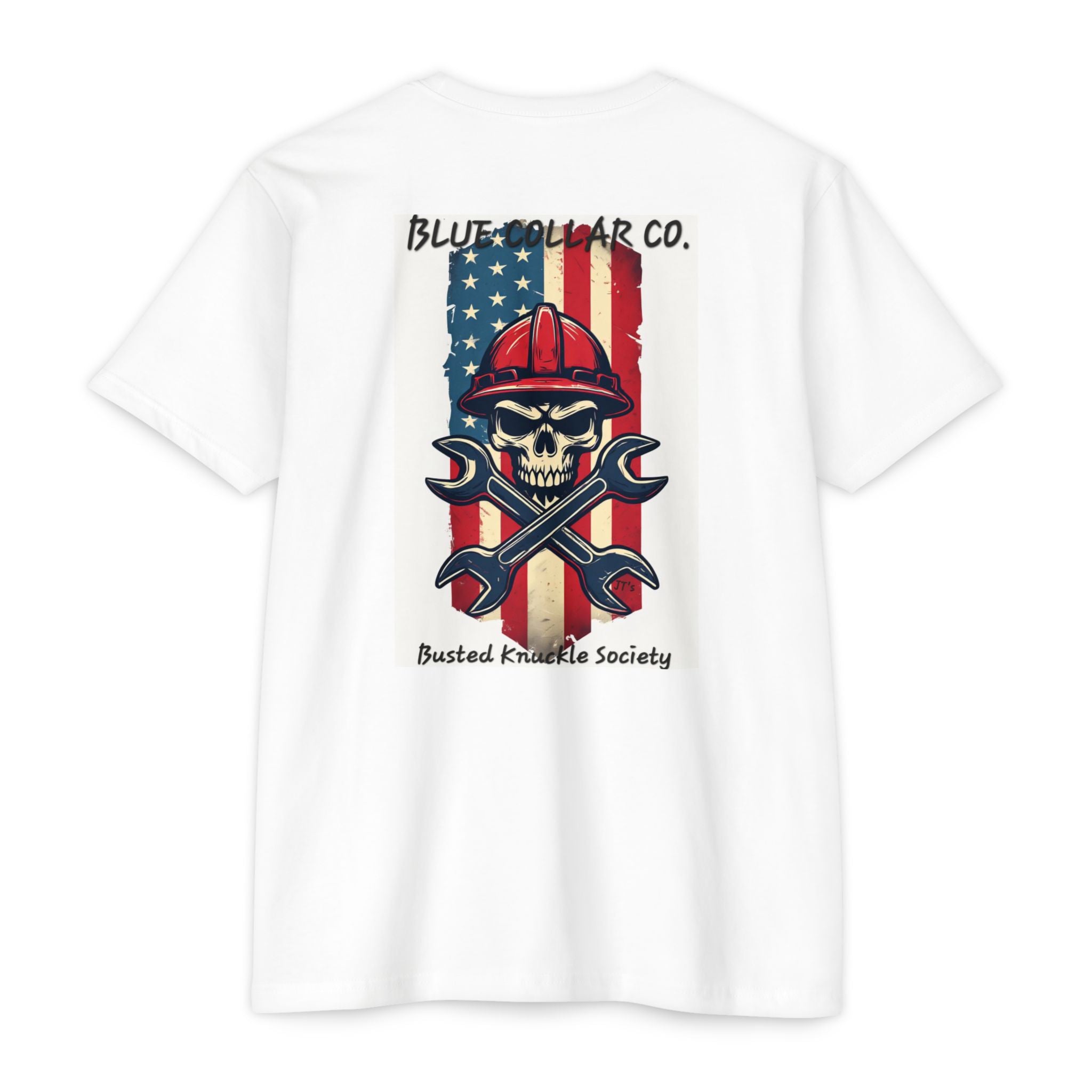 Blue Collar Skull USA T-Shirt — Busted Knuckle Society Workwear