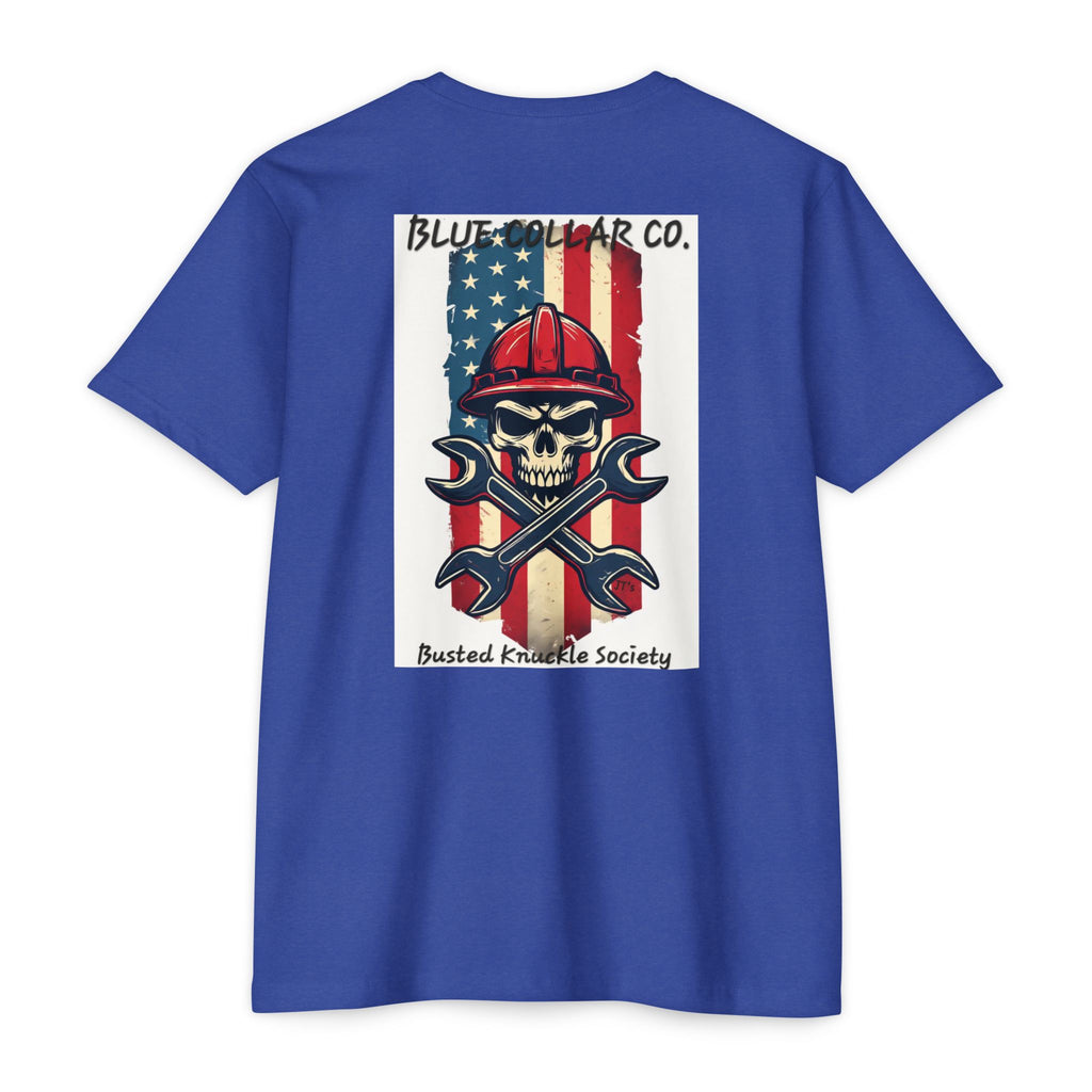 Blue Collar Skull USA T-Shirt — Busted Knuckle Society Workwear