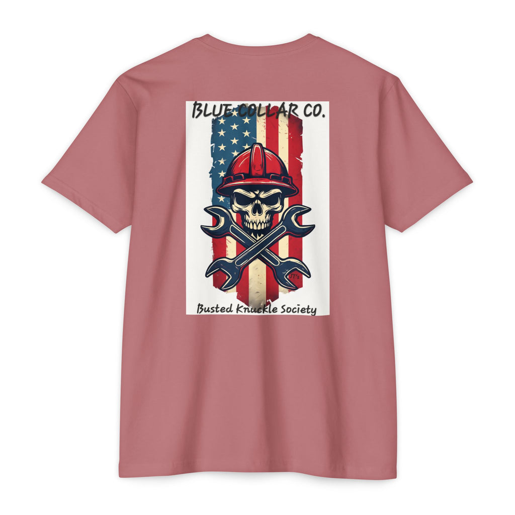 Blue Collar Skull USA T-Shirt — Busted Knuckle Society Workwear