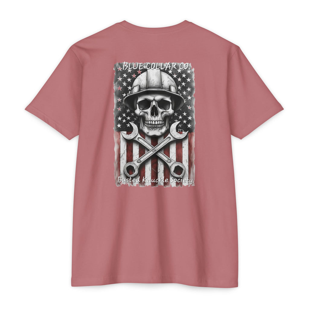 Mechanic Skull USA T-Shirt — Blue Collar Proud Worker Tee